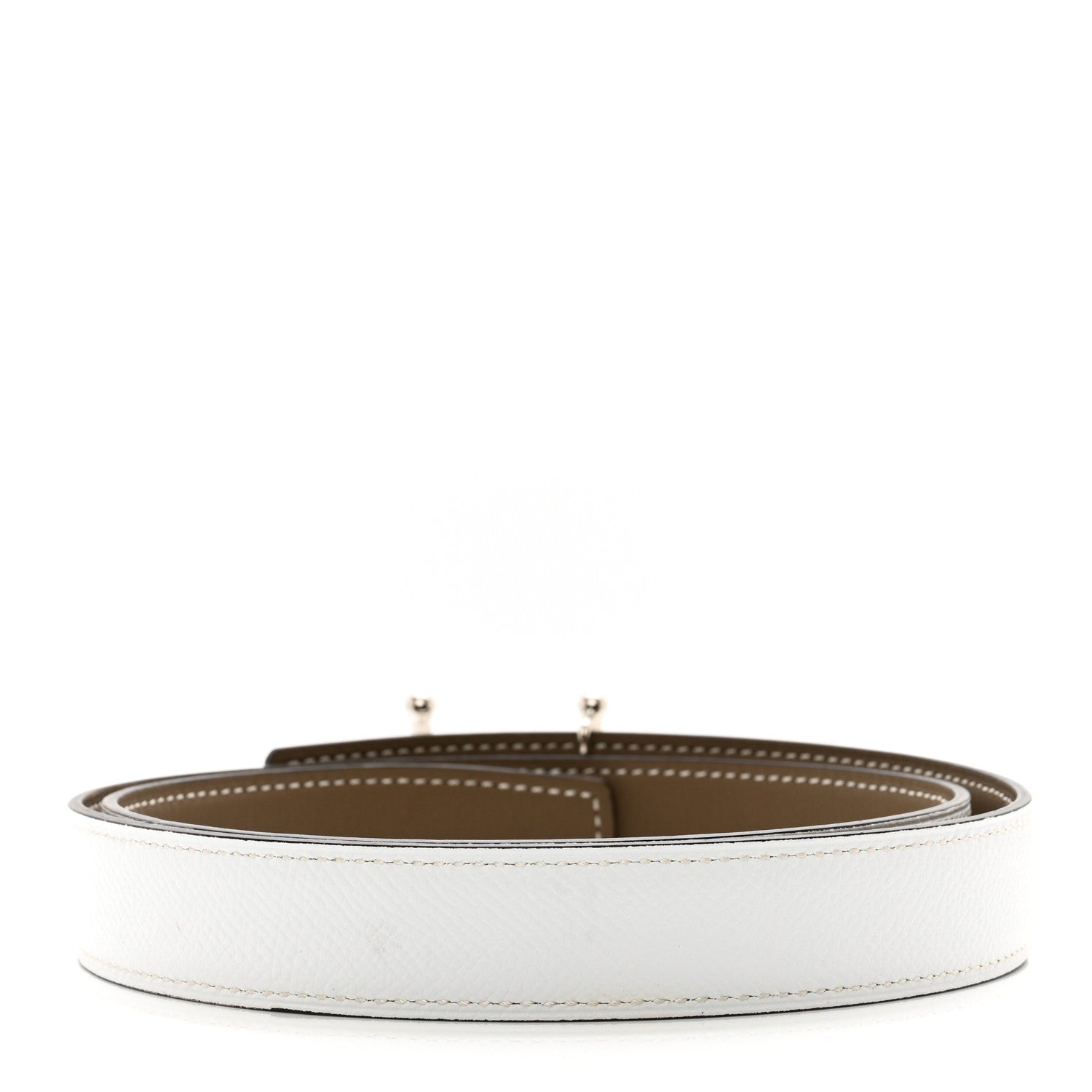Hermes Epsom Swift 24mm Mors H Belt 75 30 White Etoupe 2 of 5