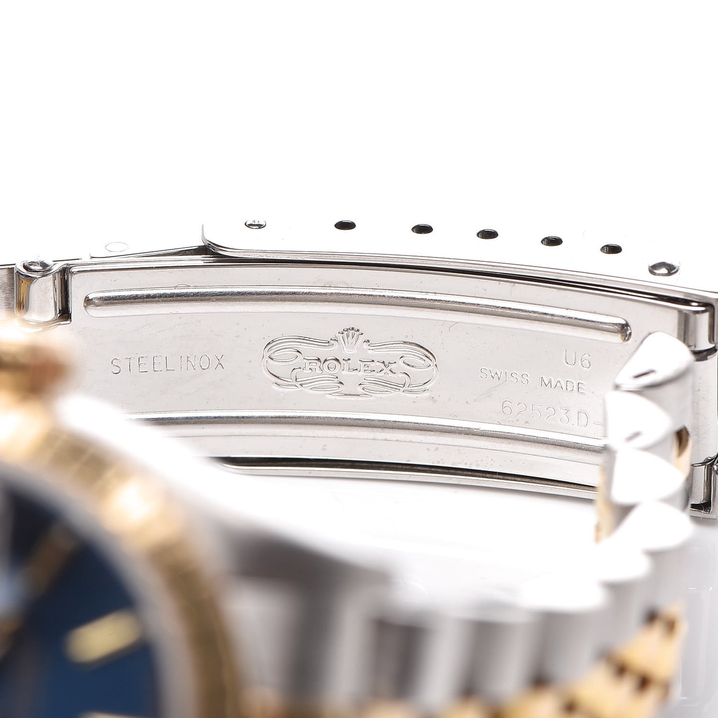Stainless Steel 18K Yellow Gold 26mm Oyster Perpetual Datejust Watch Blue 69173