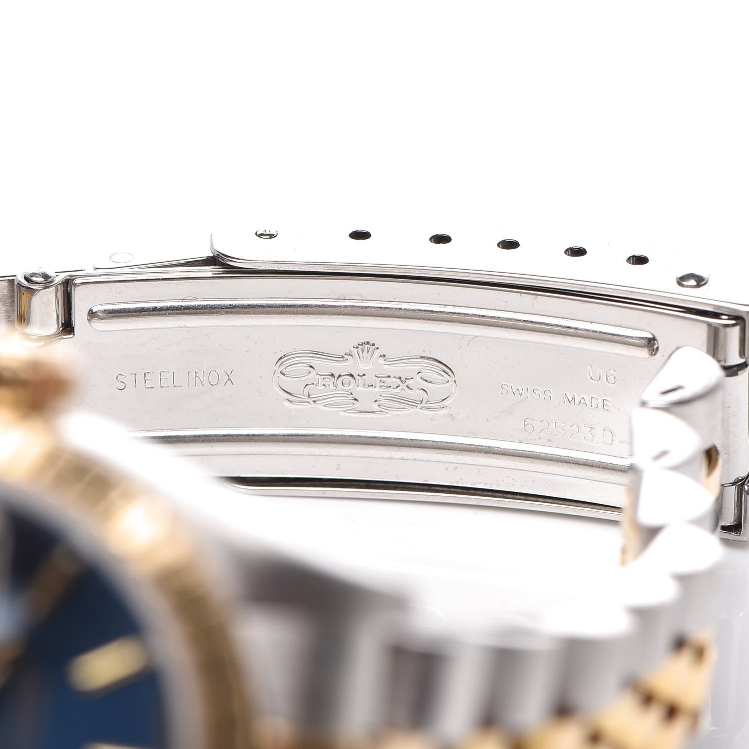 Rolex Stainless Steel 18K Yellow Gold 26mm Oyster Perpetual Datejust Watch Blue 69173 6 of 7