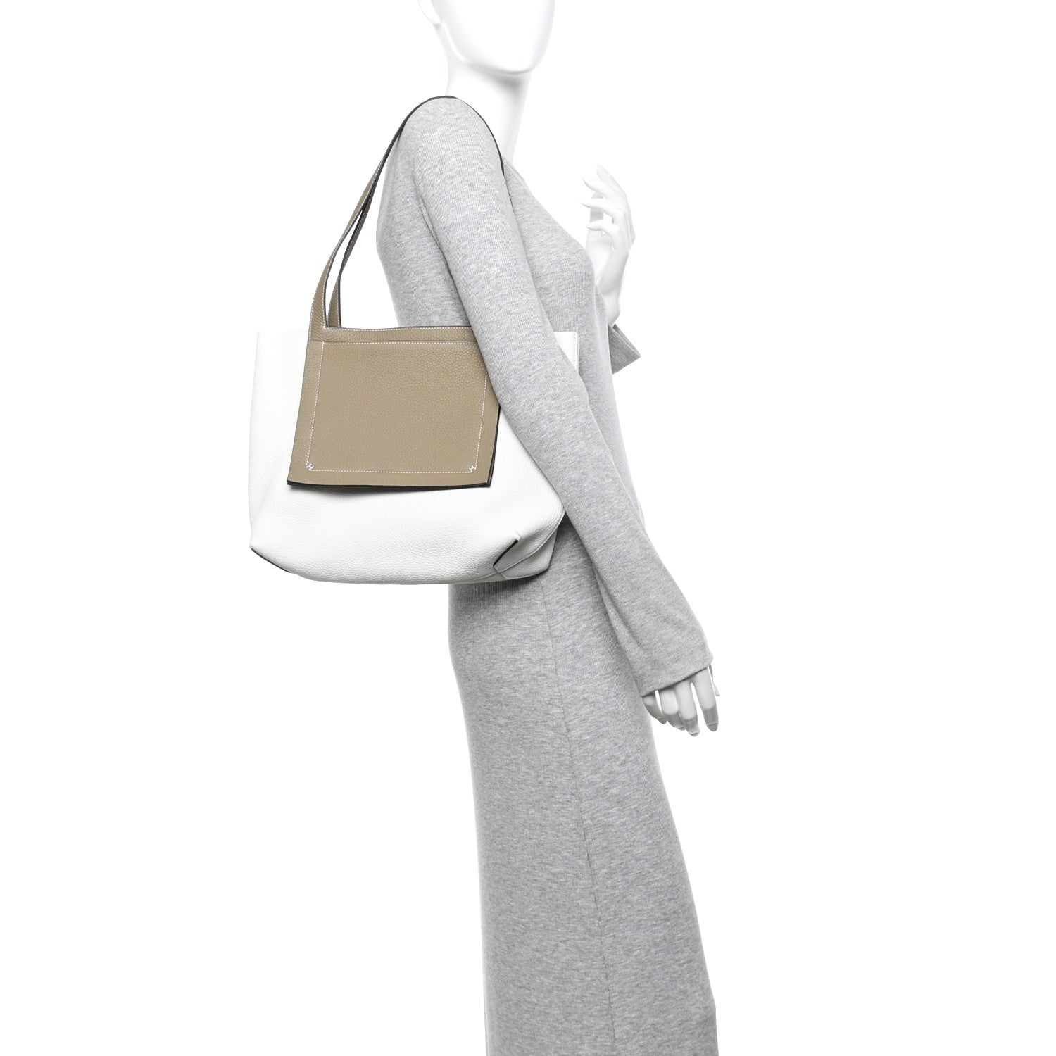 Hermes Taurillon Clemence Cabasellier 31 Mushroom Beige Marfa 2 of 11