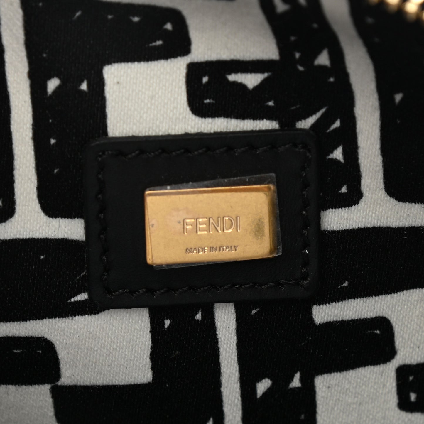 X JOSHUA VIDES Coated Canvas Stamp Patch Medium Flat Pouch White Black