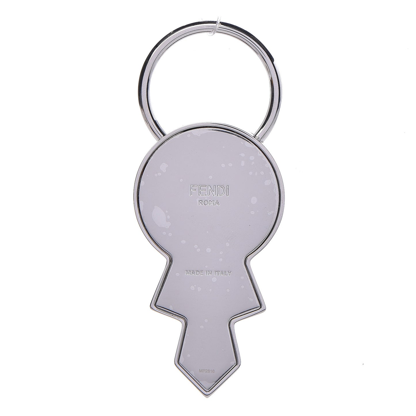 Metal Karlito Mirror Bag Charm Silver