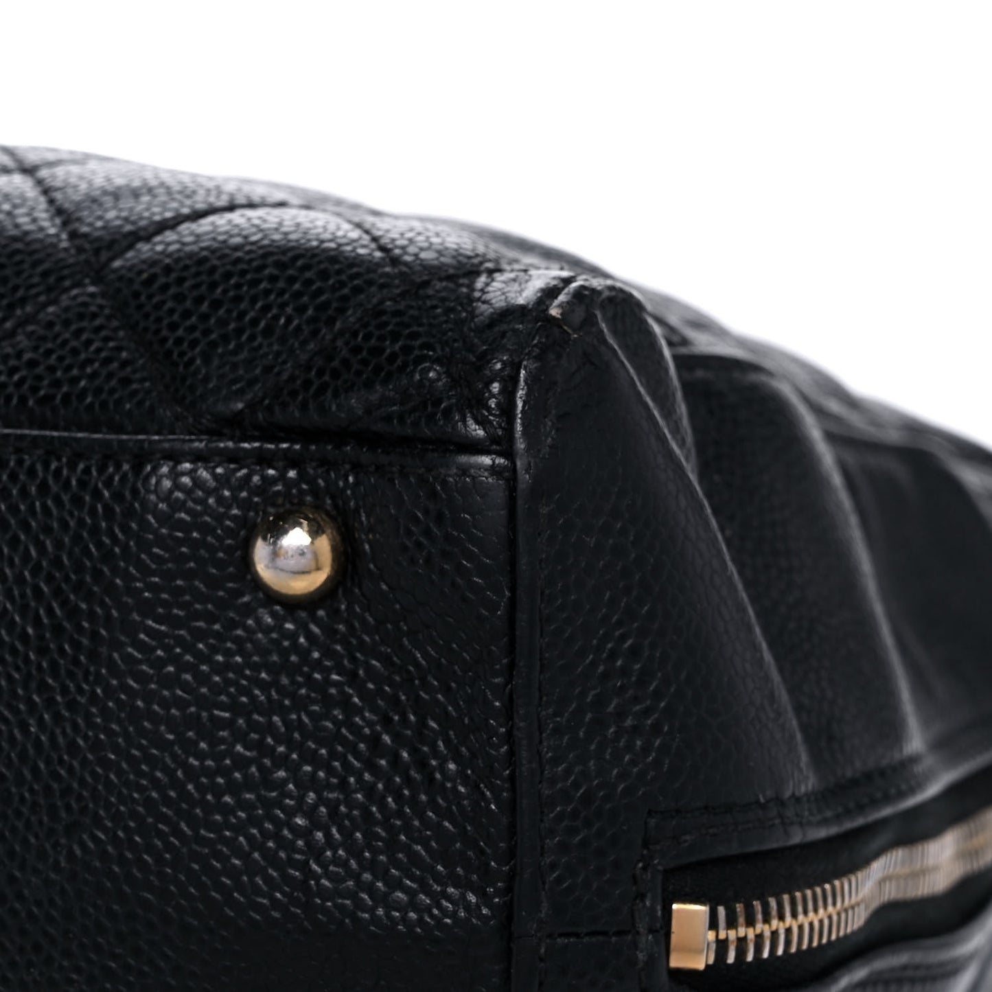 Caviar Quilted Bowler Black