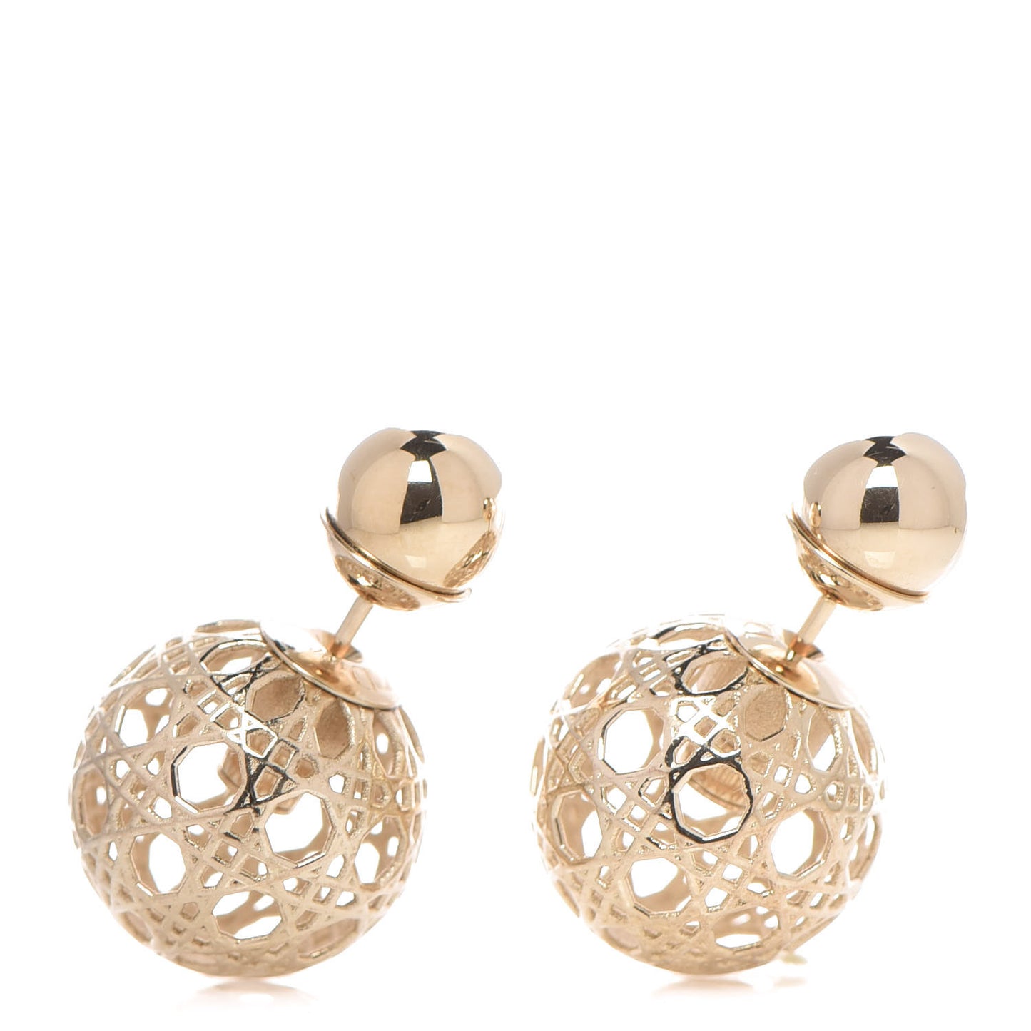 Cannage Mise En Dior Tribal Earrings Gold
