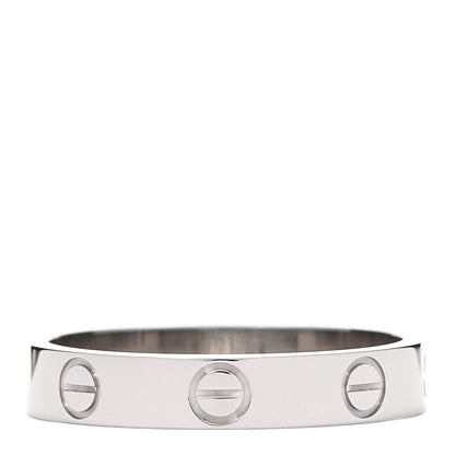 Cartier 18K White Gold 3.5mm LOVE Wedding Band Ring 54 6.75 3 of 5