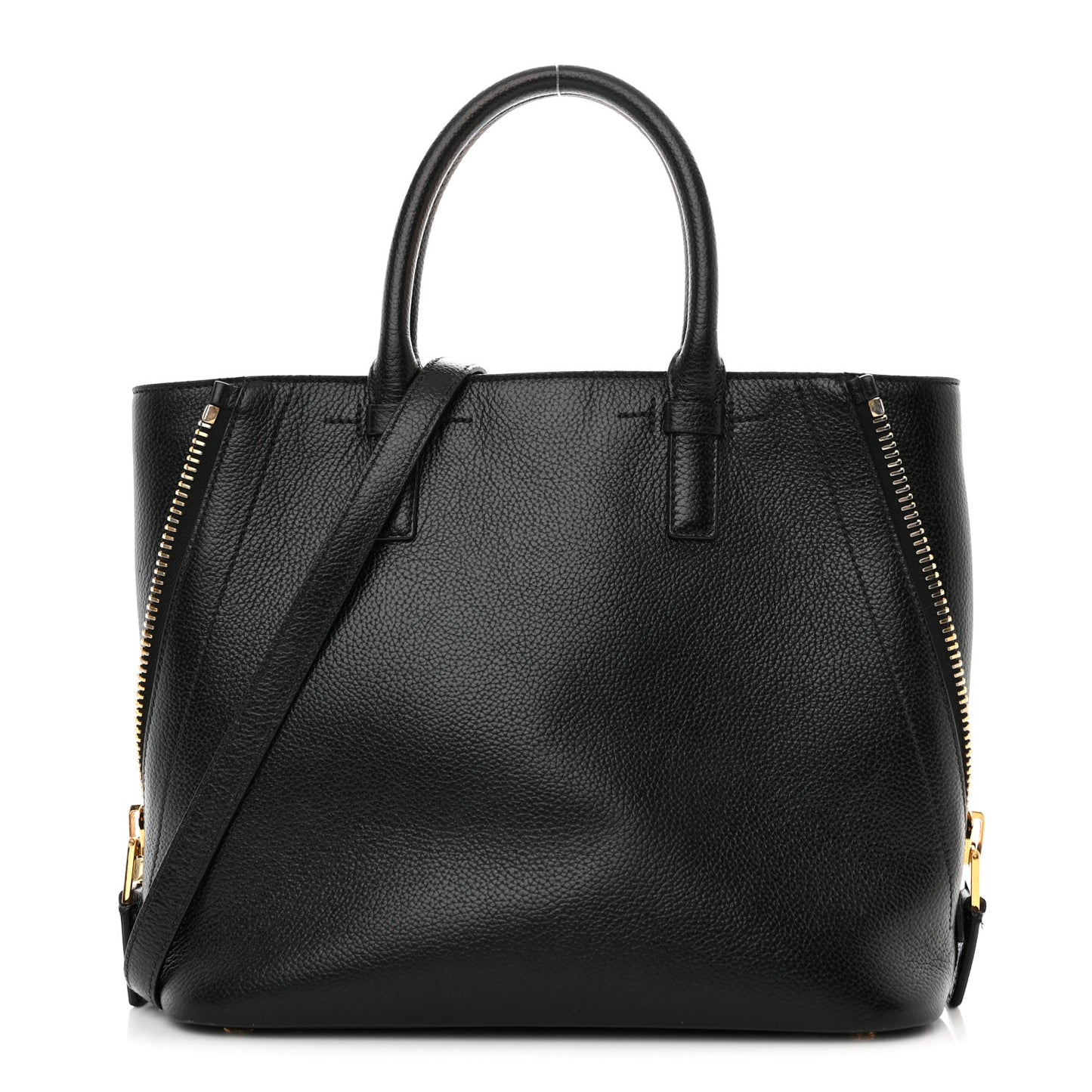 Pebbled Calfskin Small Jennifer Zip Tote Black