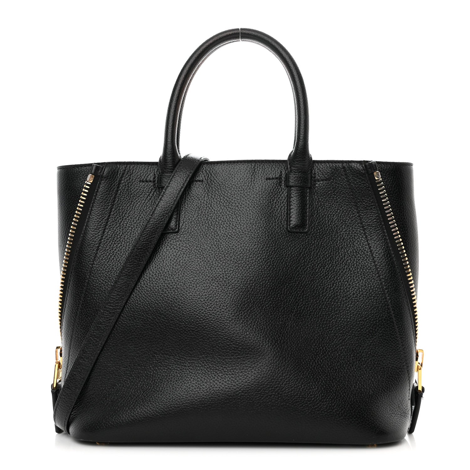 Tom Ford Pebbled Calfskin Small Jennifer Zip Tote Black 1 of 9