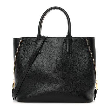 Tom Ford Pebbled Calfskin Small Jennifer Zip Tote Black 1 of 9