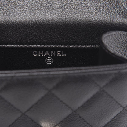 Chanel Grained Calfskin Quilted CC Box Clutch With Chain Black 6 of 12
