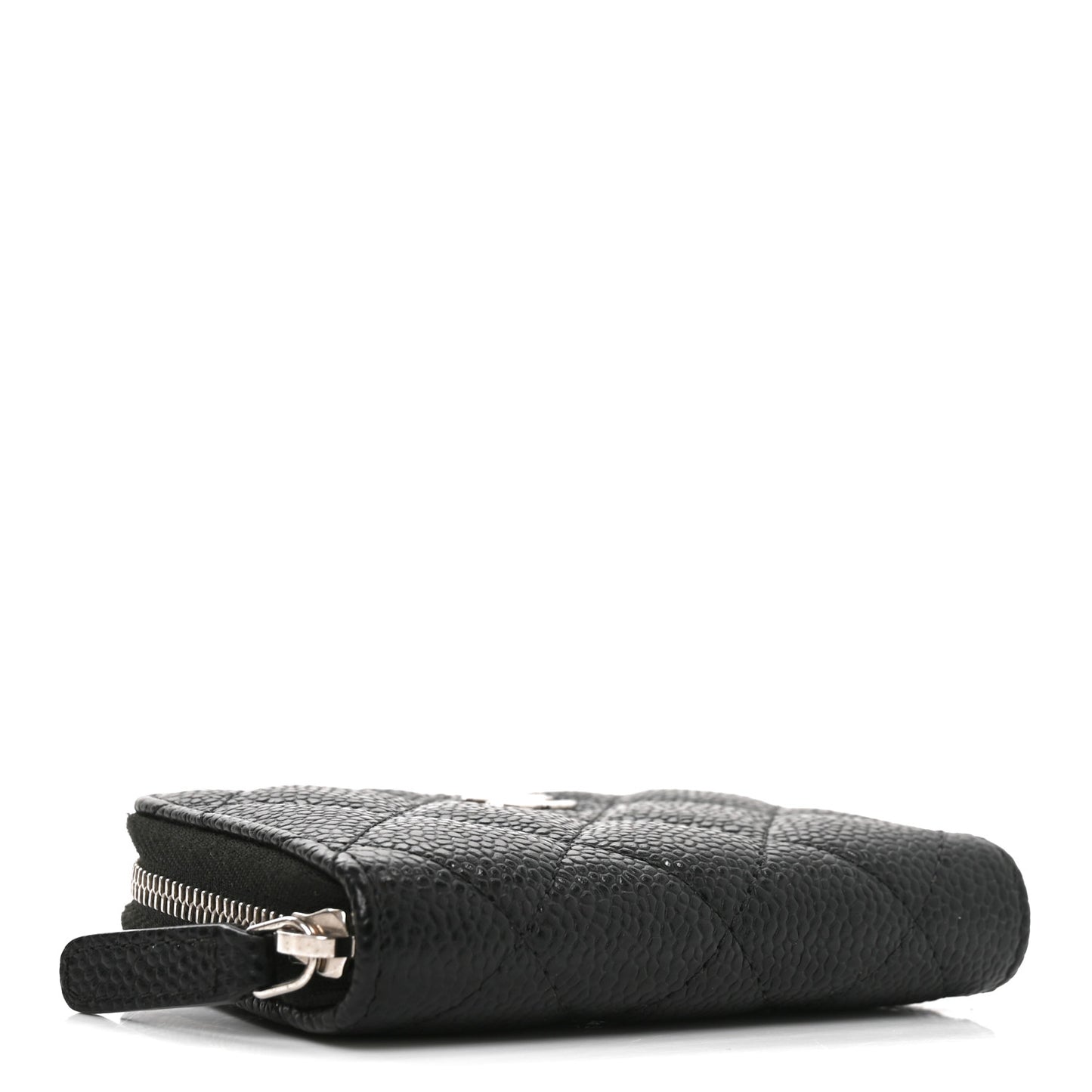 Caviar Quilted Zip Coin Purse Black