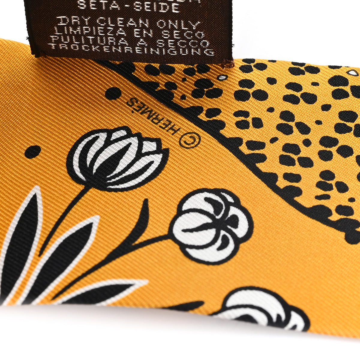 Silk Les Leopards Twilly Miel Black White