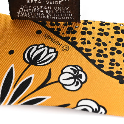 Hermes Silk Les Leopards Twilly Miel Black White 4 of 5