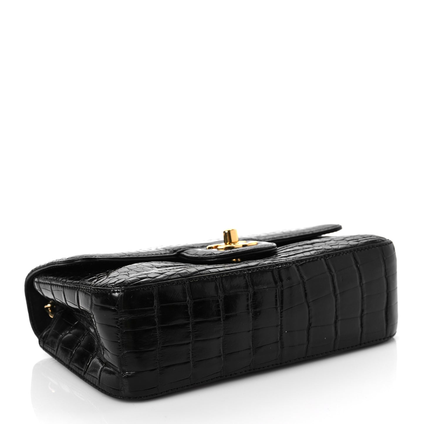 Alligator Mini Rectangular Flap Black