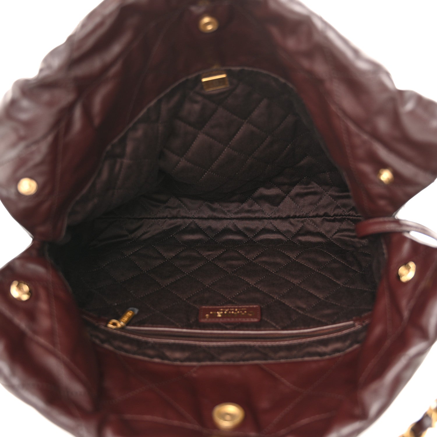 Chanel Shiny Calfskin Quilted Small Chanel 22 Dark Brown 6 of 11