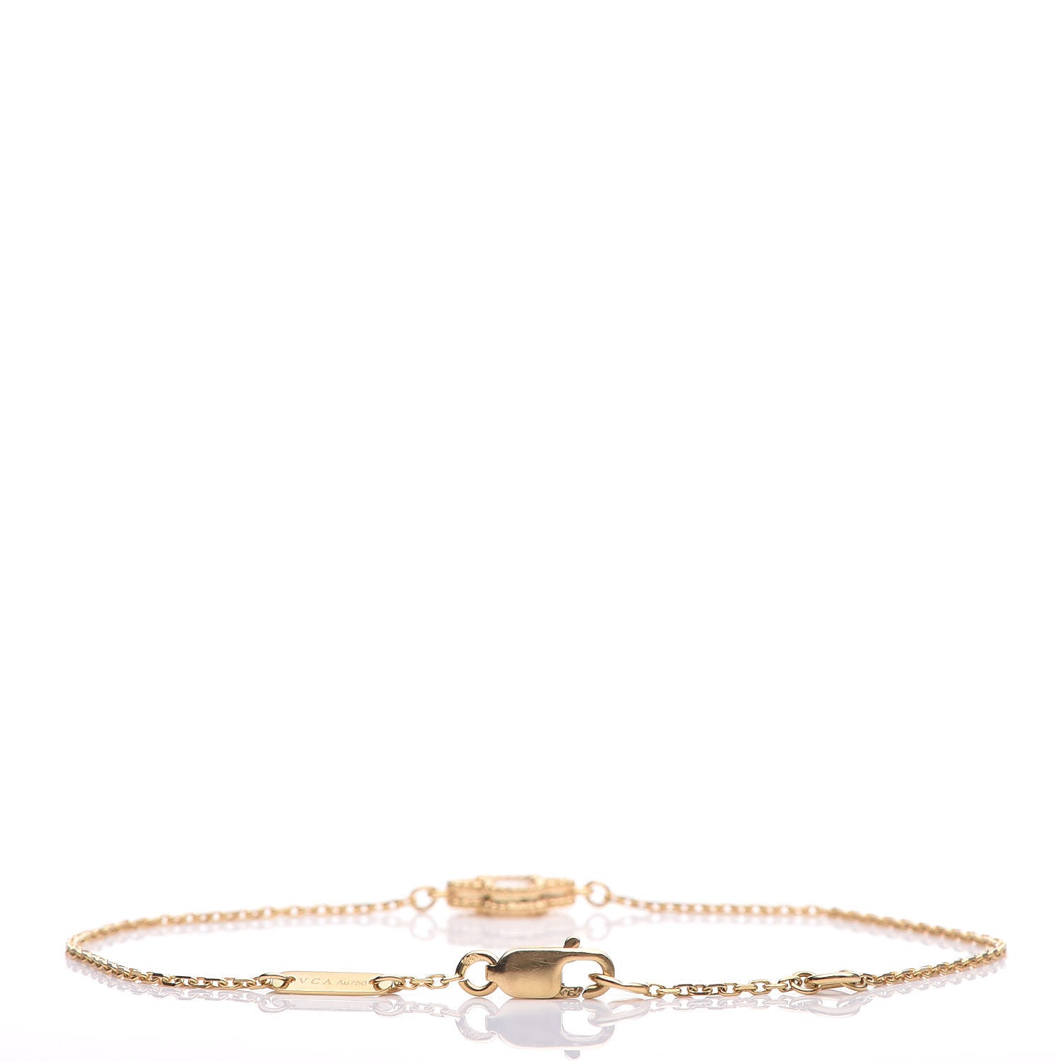 Van Cleef & Arpels 18K Yellow Gold Mother of Pearl Sweet Alhambra Bracelet 4 of 9