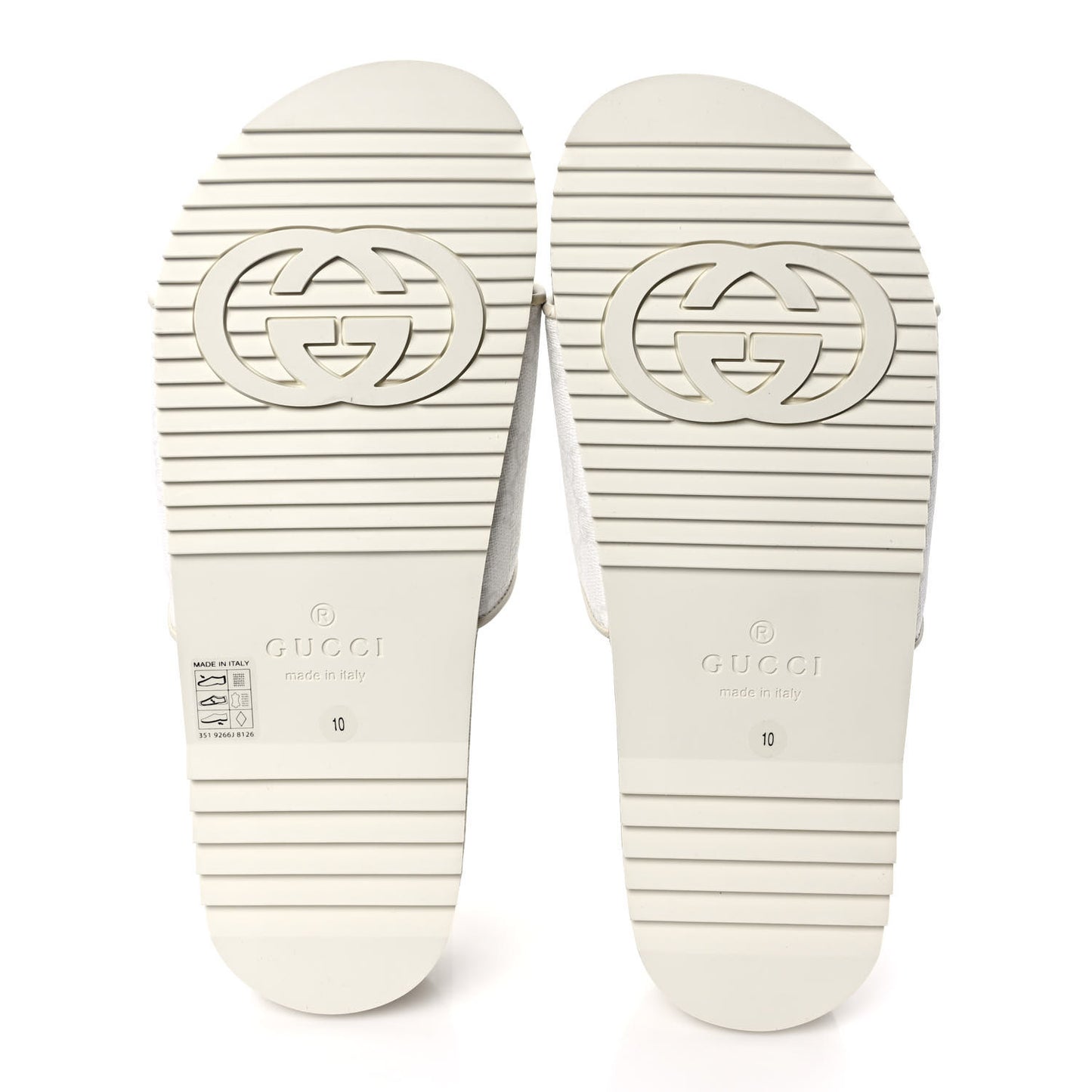 GG Supreme Monogram Demetra Mens Slide Sandals 10 White Mystic White