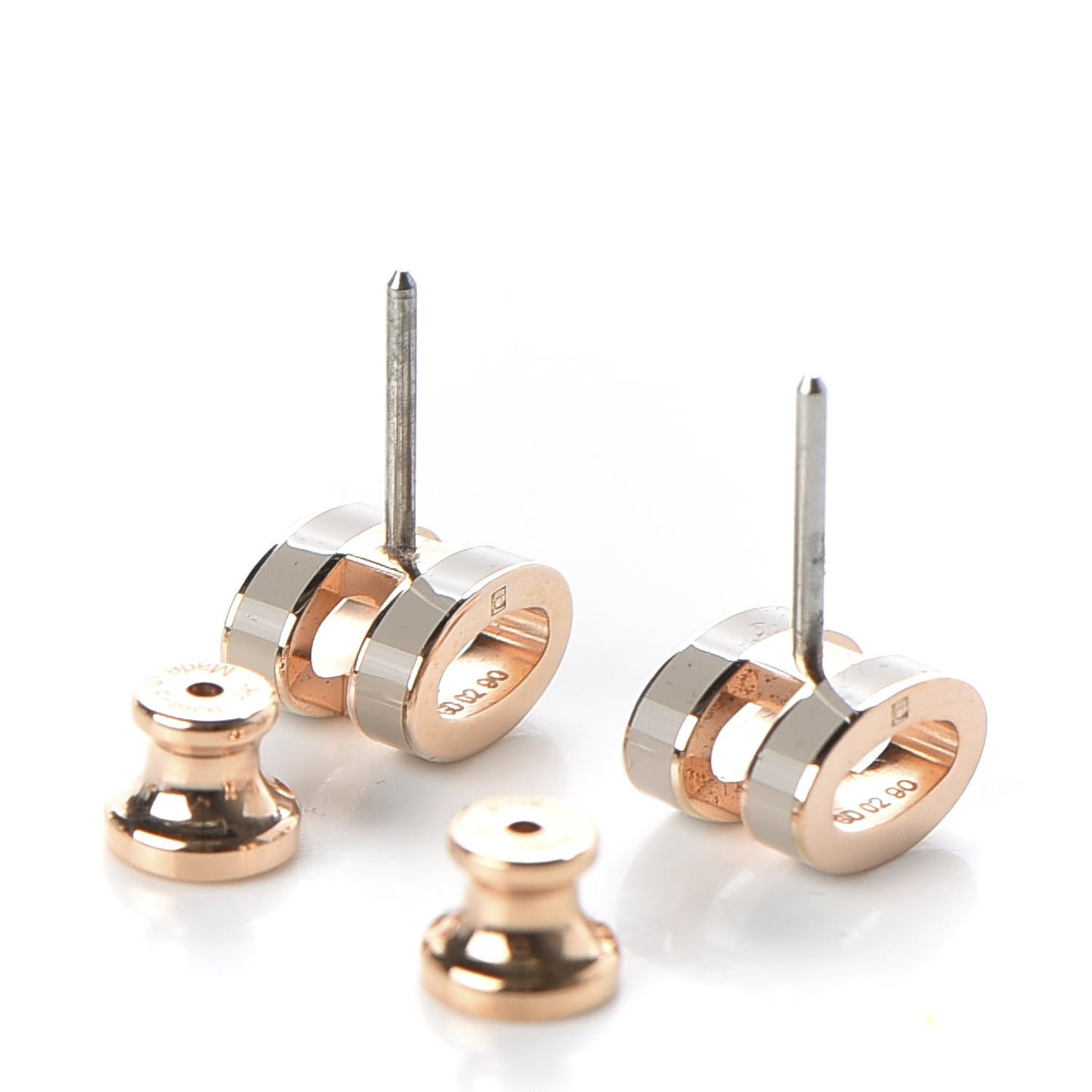 Rose Gold Lacquered Pop H Earrings Marron Glace