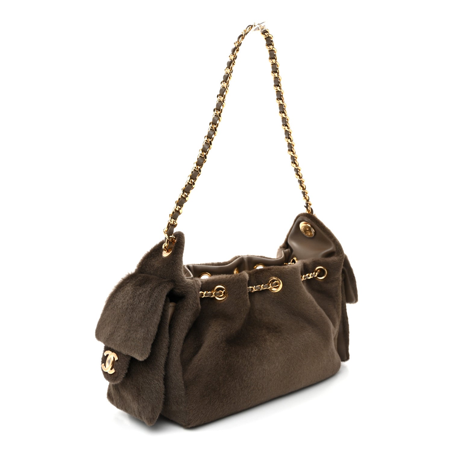 Chanel Pony Hair Mini Chanel 25 Handbag Dark Khaki 6 of 20