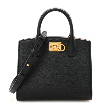 Salvatore Ferragamo Calfskin Small The Studio Box Bag Black 1 of 9
