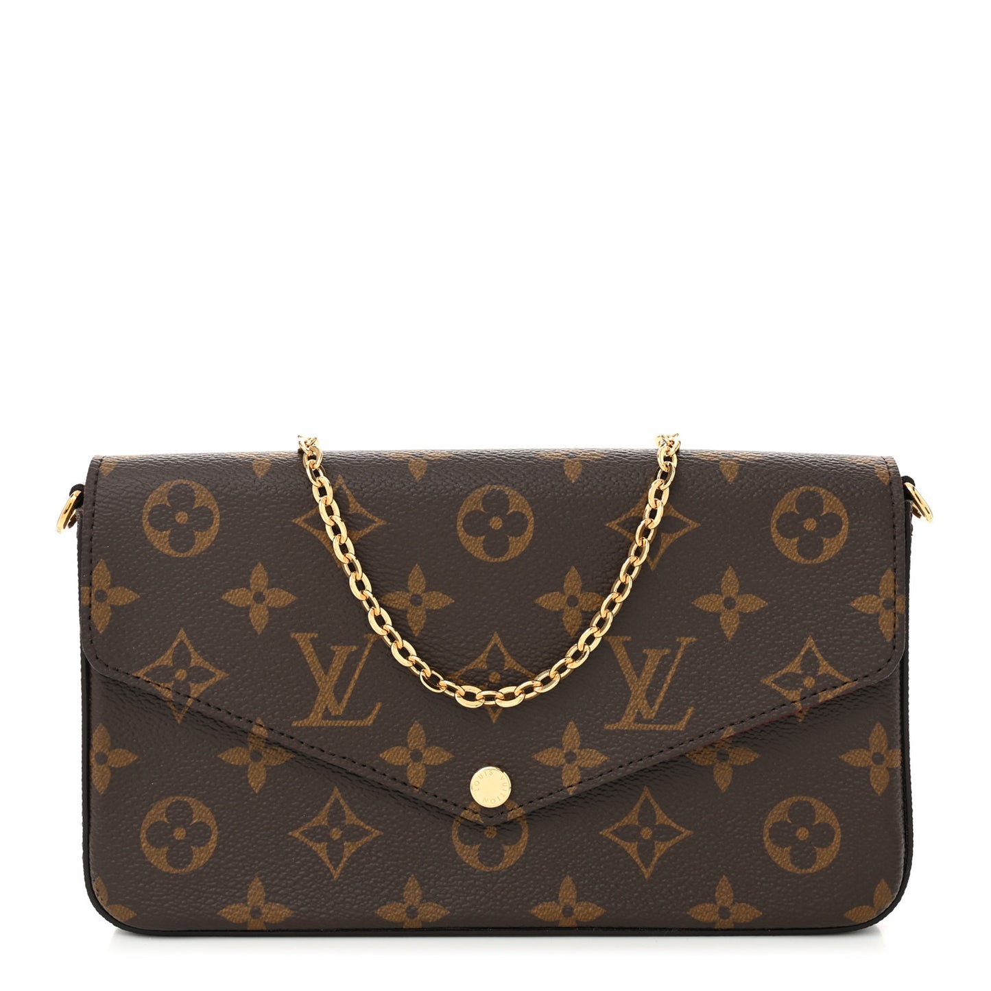 Monogram Pochette Felicie Chain Wallet Fuchsia