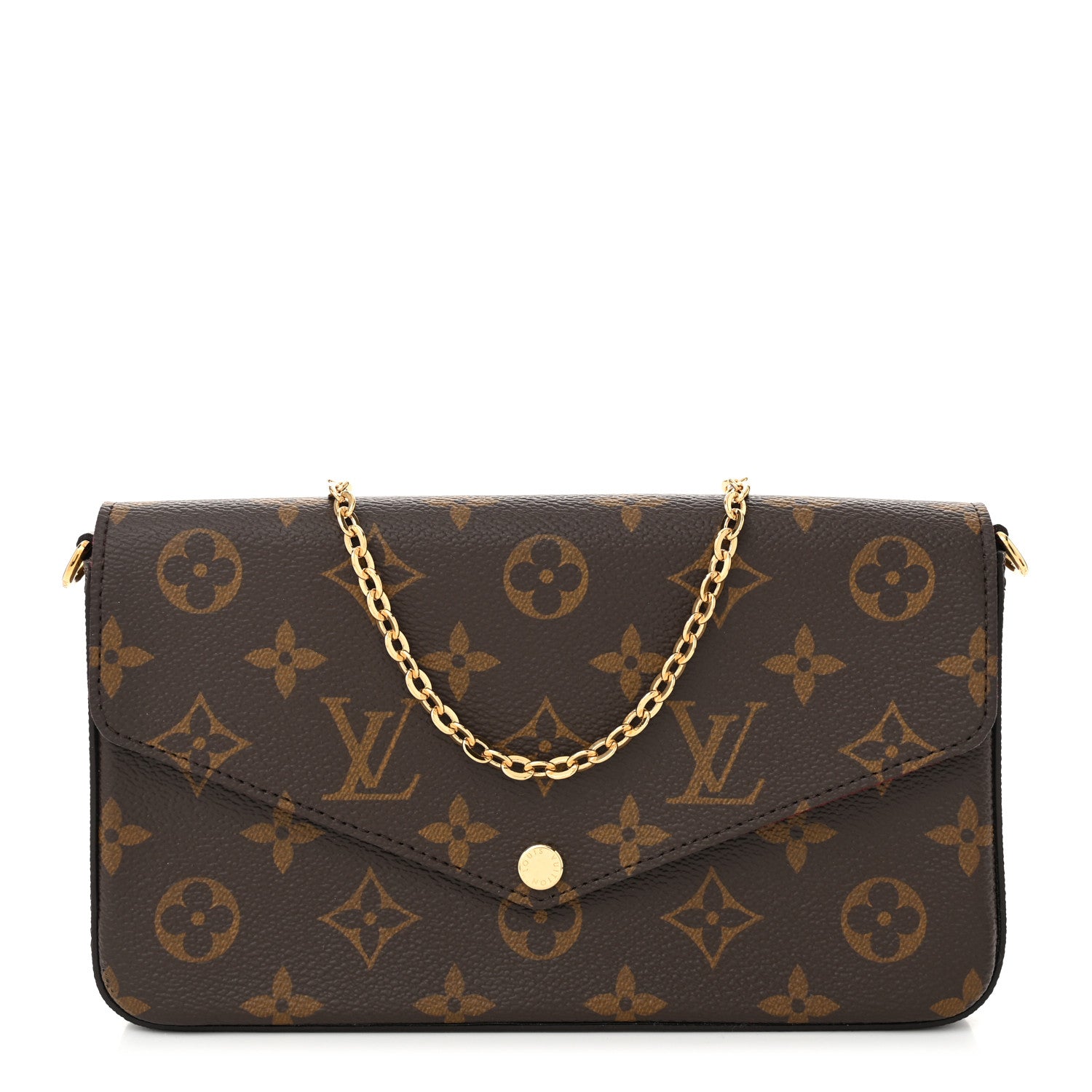 Louis Vuitton Monogram Pochette Felicie Chain Wallet Fuchsia 1 of 10