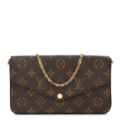 Louis Vuitton Monogram Pochette Felicie Chain Wallet Fuchsia 1 of 10