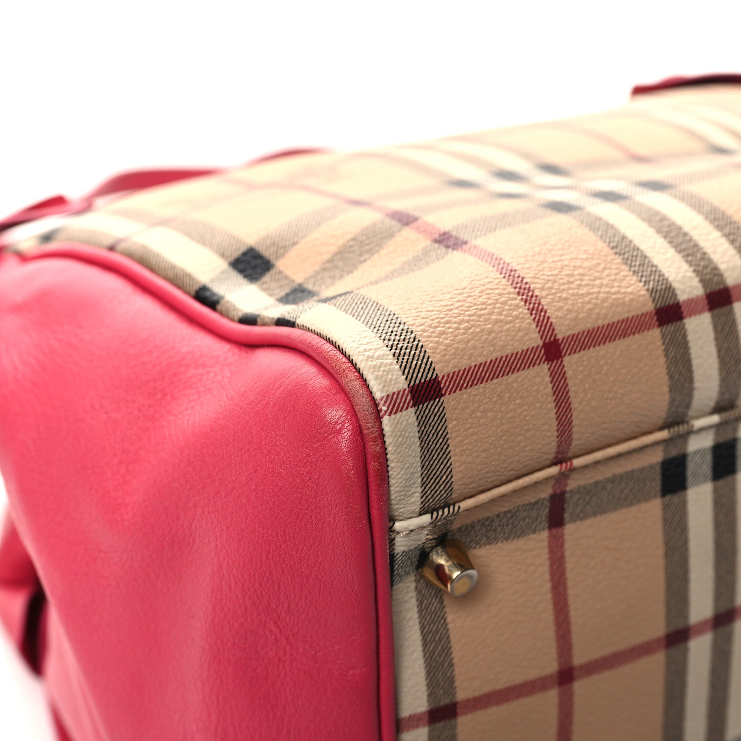 Burberry Haymarket Check Bow Canterbury Tote Pink 10 of 12
