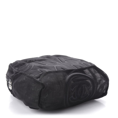 Chanel Mesh Nylon Logo Backpack Black 3 of 9