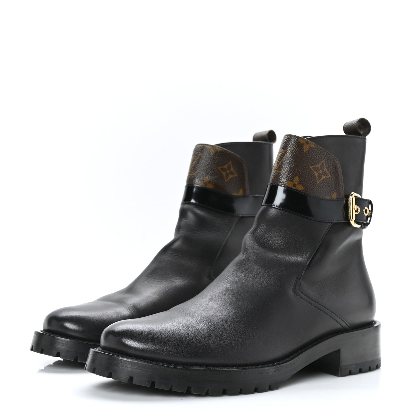 Calfskin Monogram Discovery Flat Ankle Boots 40 Black