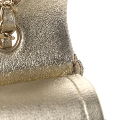Chanel Metallic Lambskin Perforated Medium Double Flap Gold 11 of 12