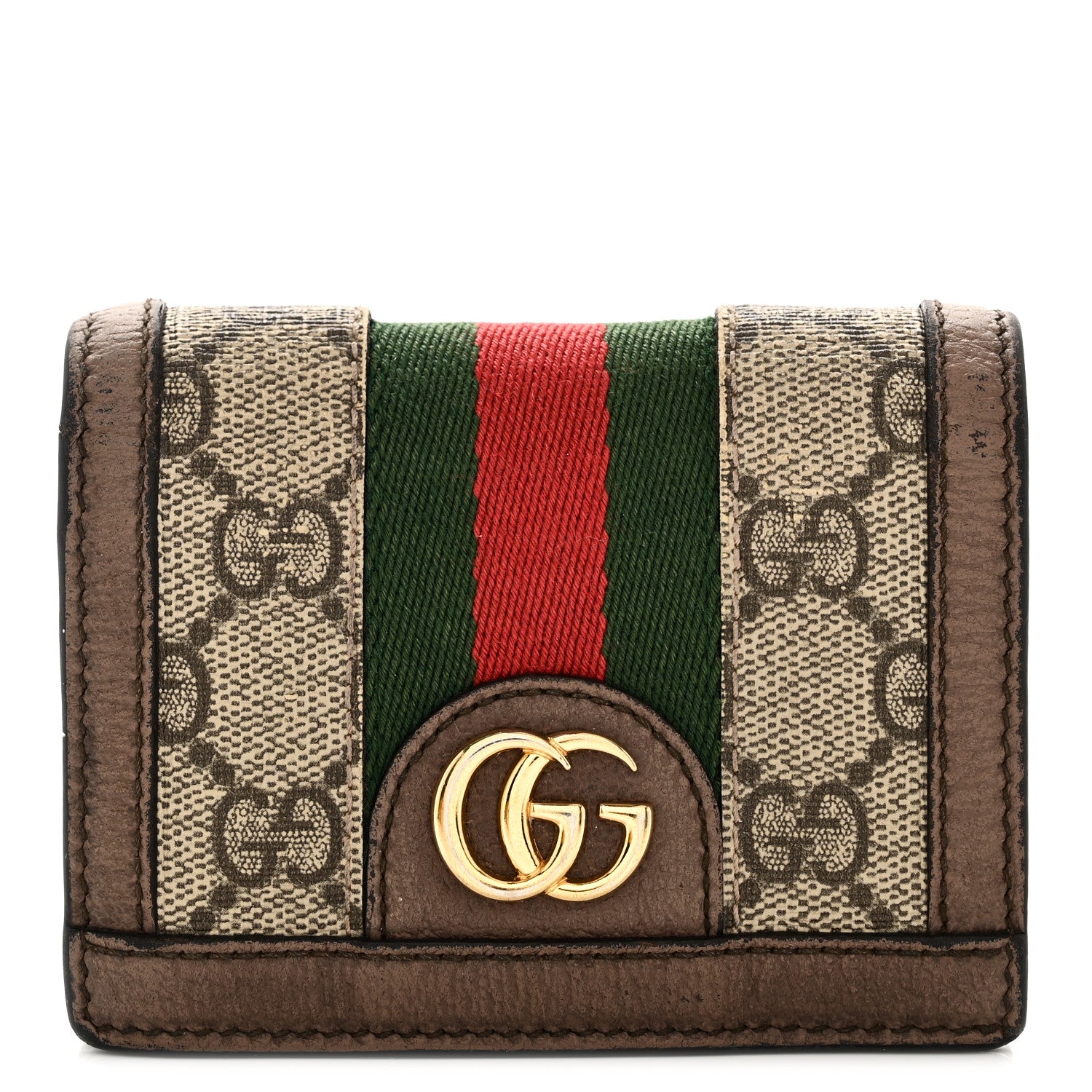 Gucci GG Supreme Monogram Web Ophidia Card Case Beige New Acero 9 of 9