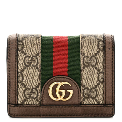 Gucci GG Supreme Monogram Web Ophidia Card Case Beige New Acero 9 of 9