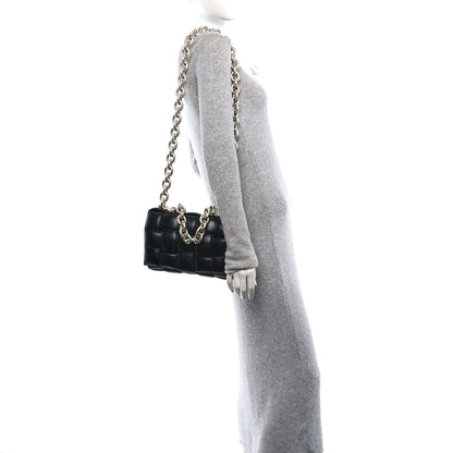 Bottega Veneta Lambskin Maxi Intreccio Padded Chain Cassette Crossbody Bag Black 3 of 11