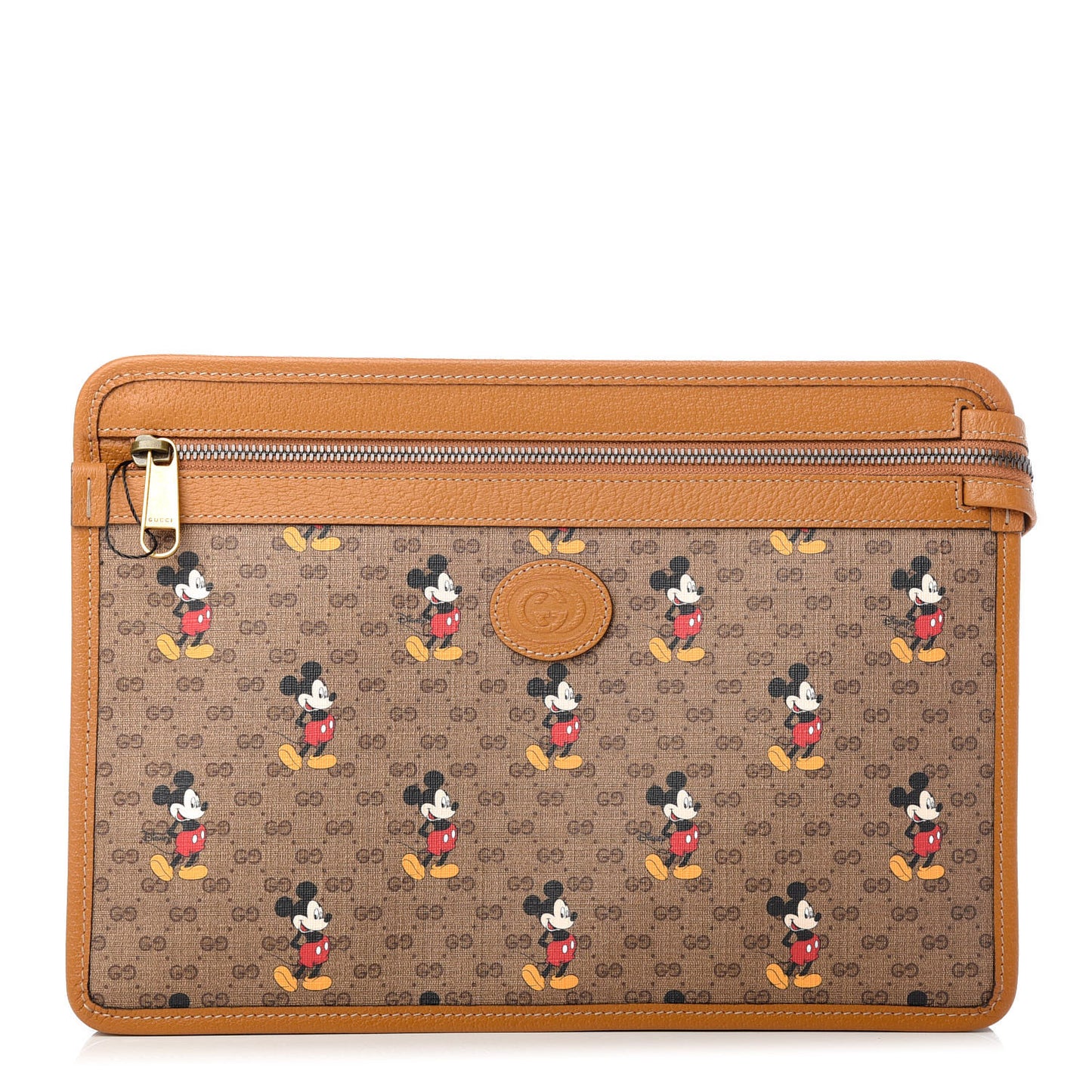 X DISNEY Mini Vintage GG Supreme Monogram Mickey Mouse Documents Holder Beige Vintage Sun Oil