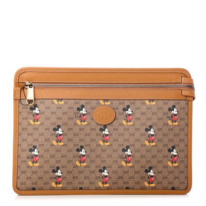 Gucci X DISNEY Mini Vintage GG Supreme Monogram Mickey Mouse Documents Holder Beige Vintage Sun Oil 1 of 7