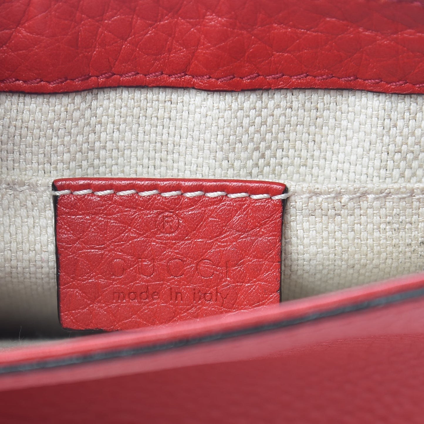 Pebbled Calfskin Small Soho Flap Crossbody Red