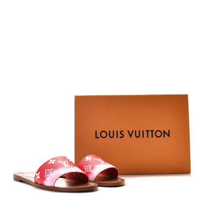 Louis Vuitton Monogram Escale Lock It Flat Mule 37.5 Rouge 11 of 11