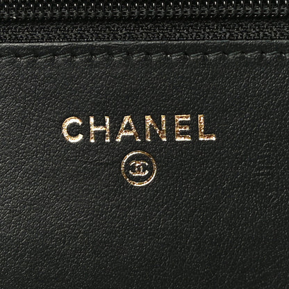 Chanel Aged Calfskin Quilted Lucky Charms 2.55 Reissue Wallet On Chain WOC Black 6 of 12