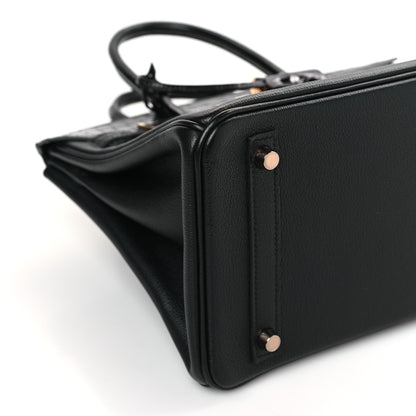 Hermes Taurillon Novillo Shiny Niloticus Crocodile Birkin Touch 30 Black 8 of 9