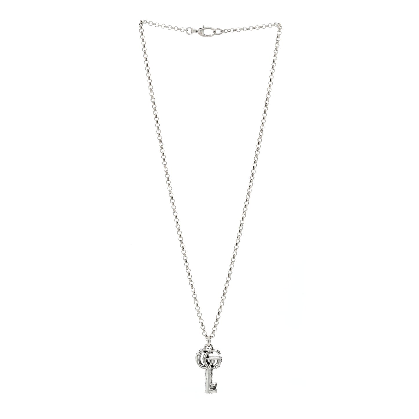 Sterling Silver Double G Key Pendant Necklace
