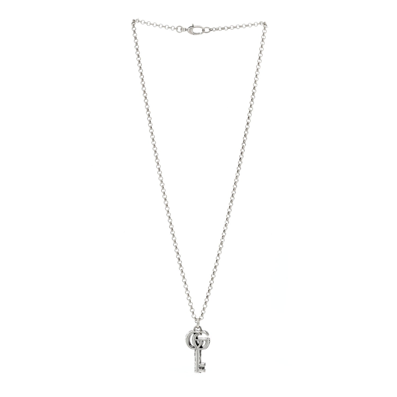 Gucci Sterling Silver Double G Key Pendant Necklace 3 of 5