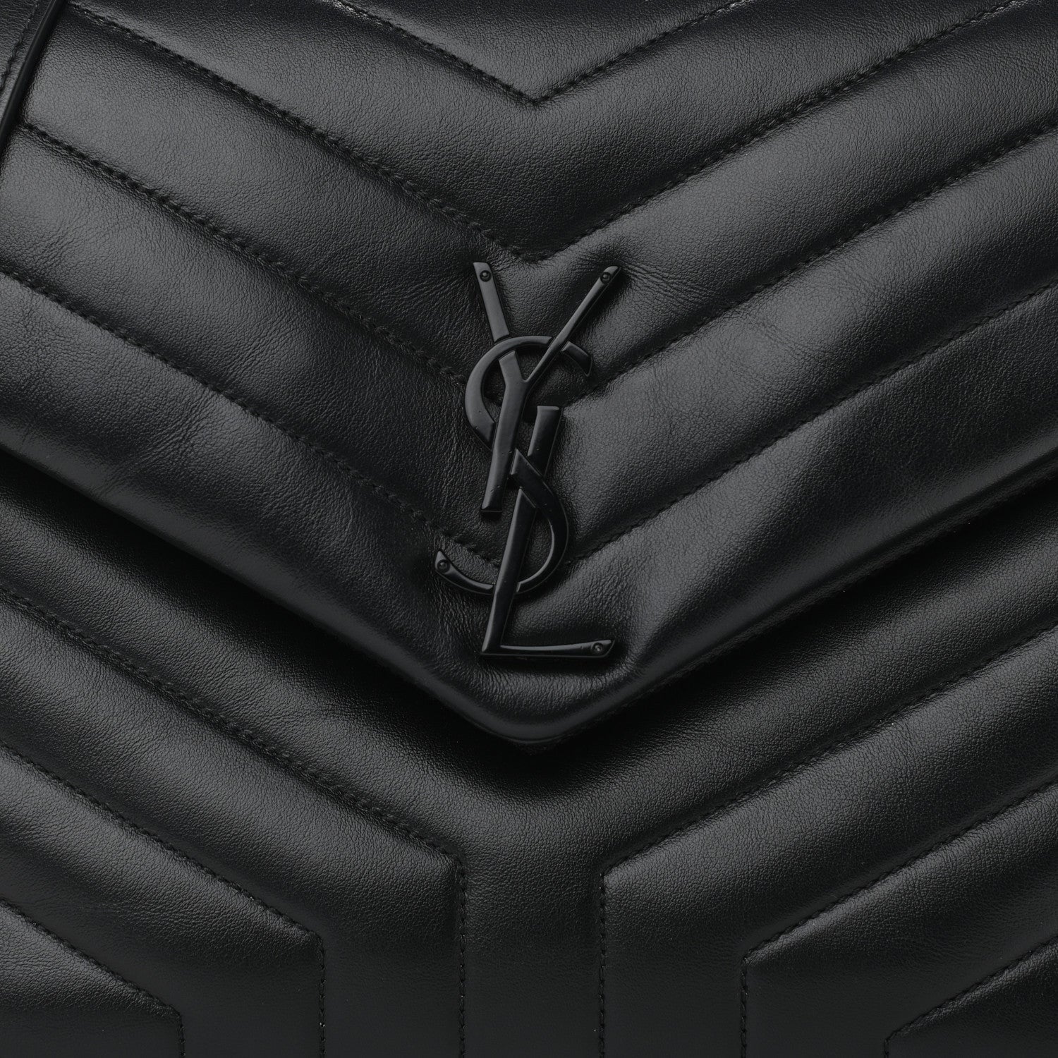 Saint Laurent Calfskin Y Quilted Monogram Medium Loulou Chain Satchel Black 8 of 11