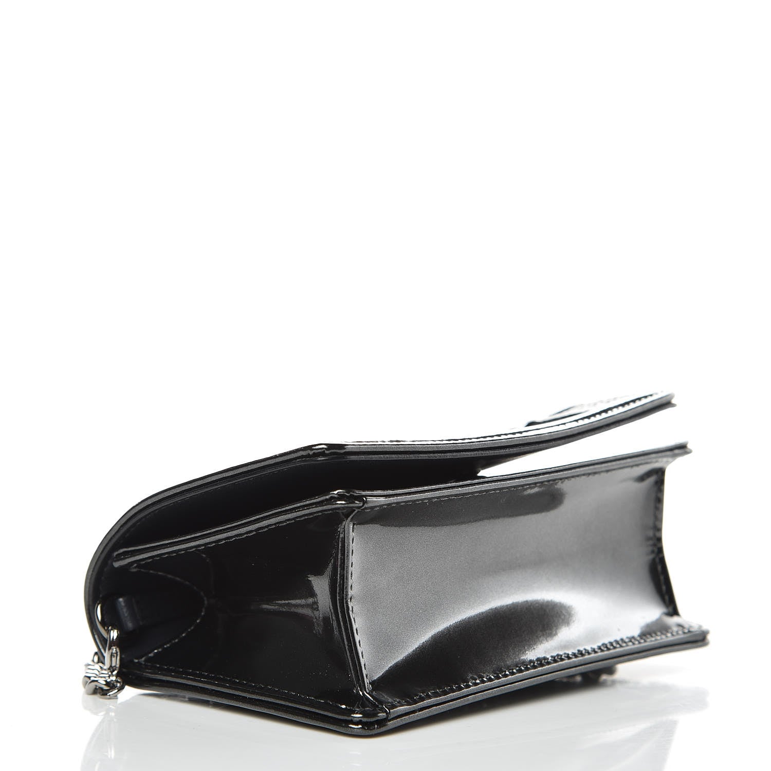 Christian Dior Metallic Patent Micro-Cannage Baby Diorama Flap Bag Onyx Black 4 of 10
