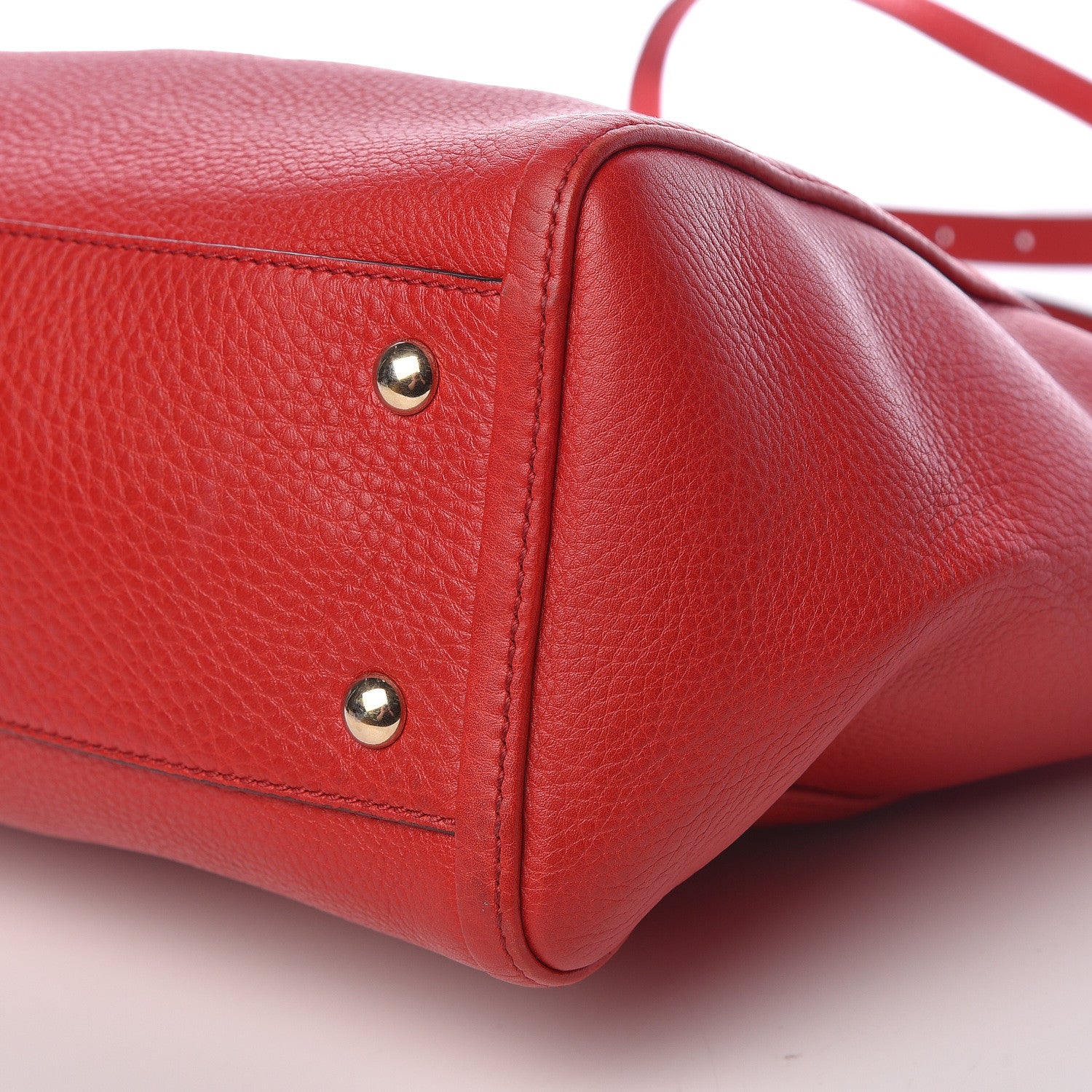 Gucci Pebbled Calfskin Small Soho Top Handle Bag Red 10 of 12