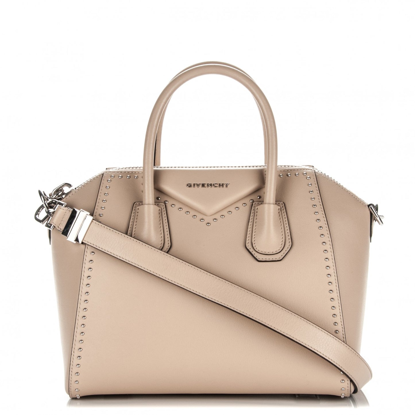 Calfskin Small Studded Antigona Beige Buff
