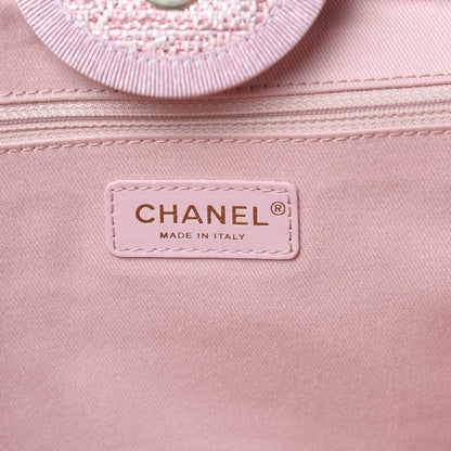Chanel Straw Lurex Large Deauville Tote Pink 6 of 9