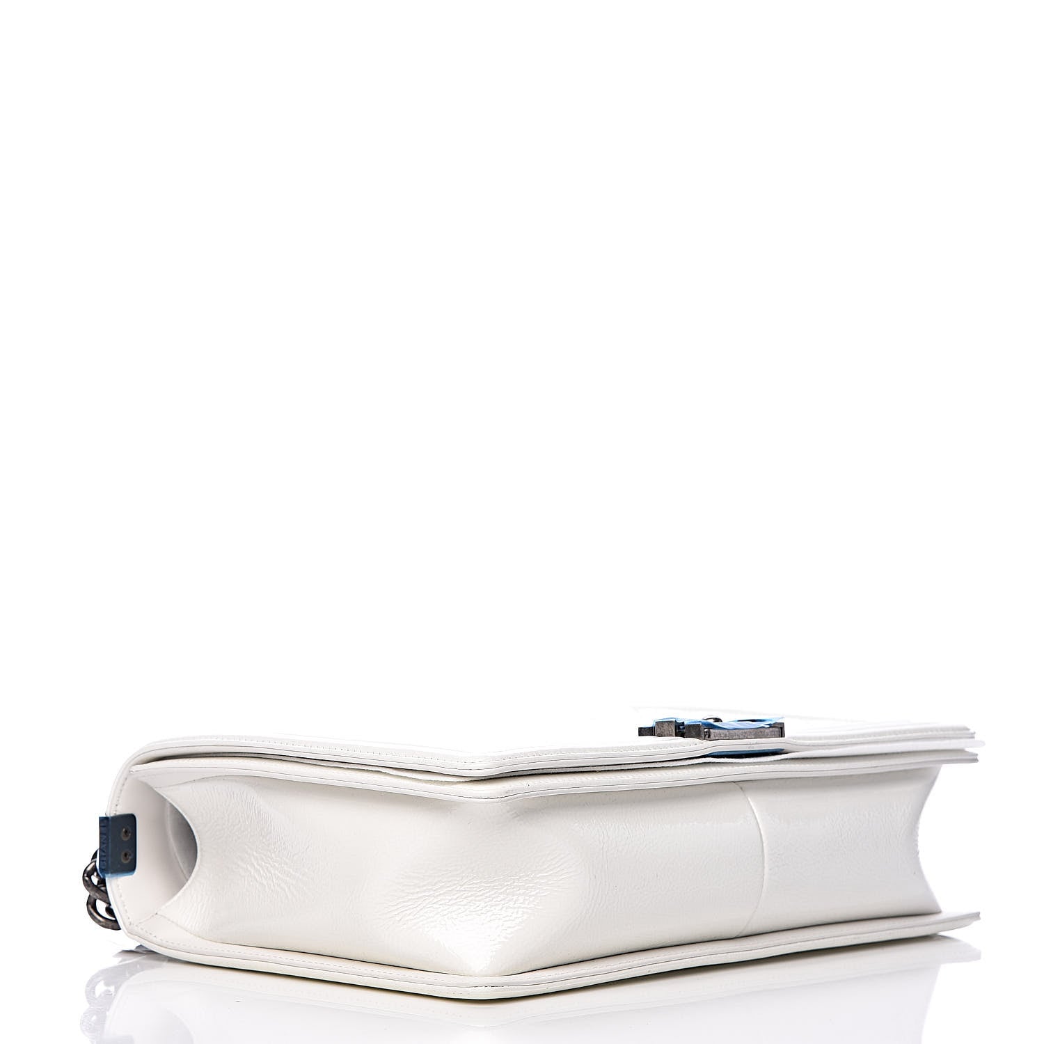 Chanel Patent Quilted Large Boy Flap White 3 of 9