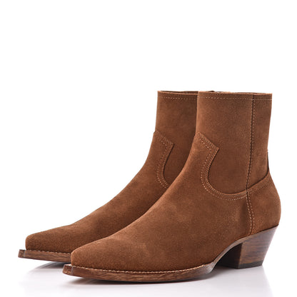 Saint Laurent Suede Lukas Ankle Boots 43 Nut 3 of 8