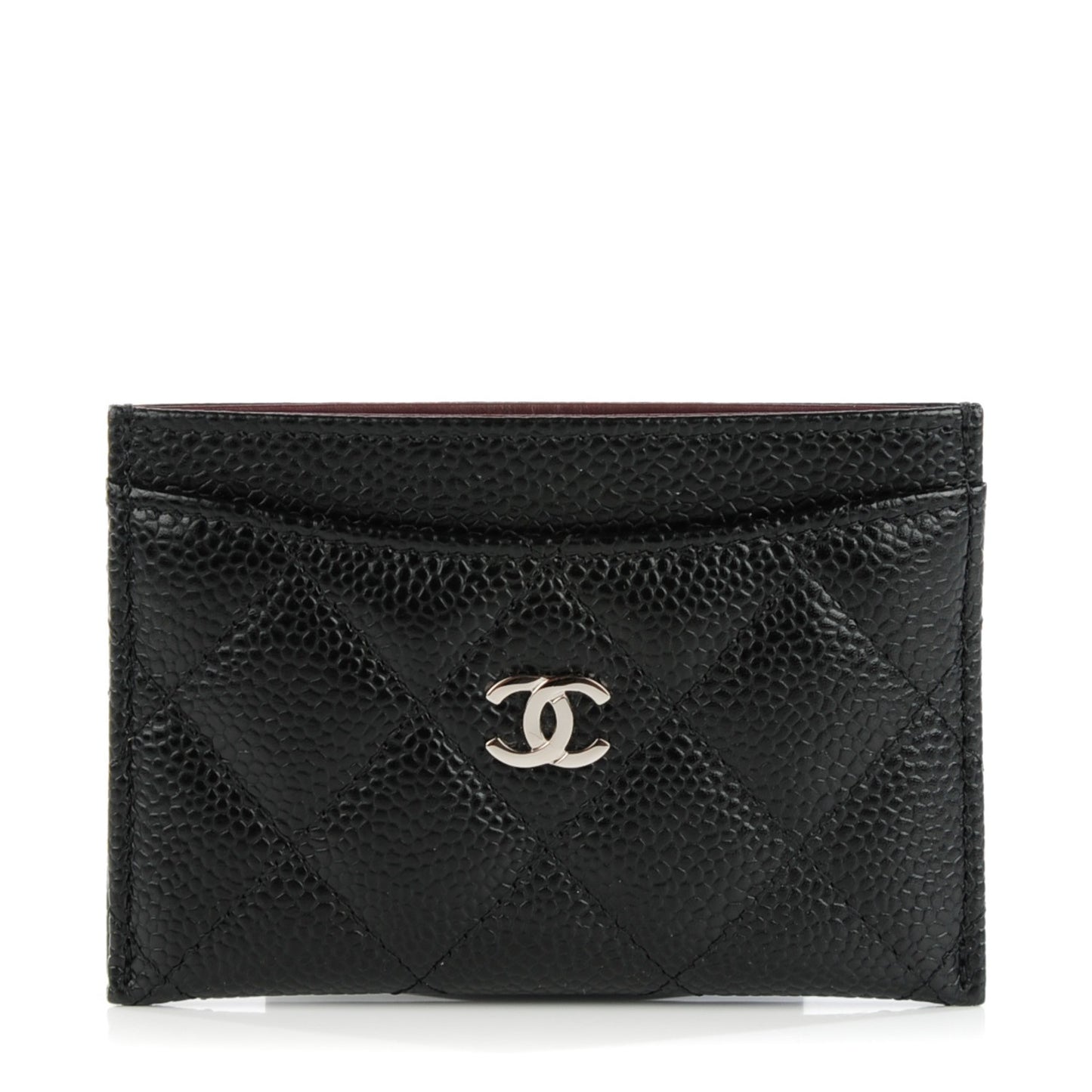 Caviar Quilted Card Holder Black