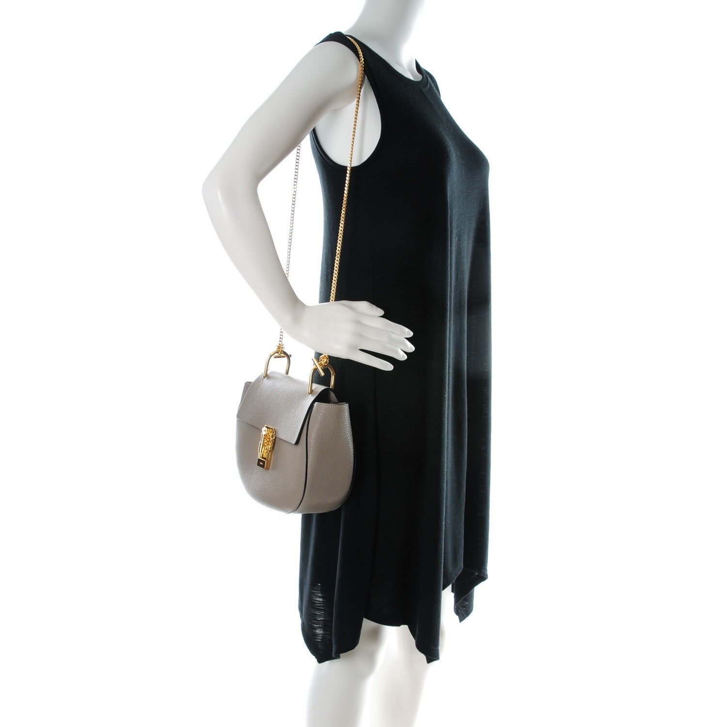 Chloe Grained Lambskin Drew Shoulder Bag Motty Grey 2 of 8